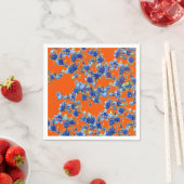 Serviette En Papier hydrangea orange et bleu (En situation)