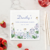 Serviette En Papier Hydrangea Rose 70e anniversaire Personnalisé Perso (En situation)