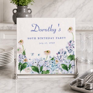Serviette En Papier Hydrangea Rose 90e anniversaire Personnalisé