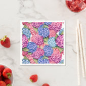 Serviette en papier Hydrangea rose, douche de mari (En situation)