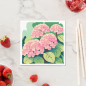 Serviette En Papier Hydrangea Rose Fleur Élégant Jardin (En situation)