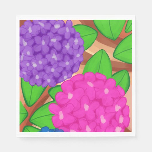 Serviette En Papier Hydrangeas (Devant)