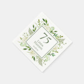 Serviette En Papier Hydrangeas blanches pour 75e anniversaire (Coin)