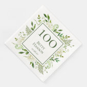 Serviette En Papier Hydrangeas blancs pour 100e anniversaire (Coin)