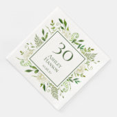 Serviette En Papier Hydrangeas blancs pour 30e anniversaire (Coin)