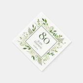 Serviette En Papier Hydrangeas blancs pour 80e anniversaire (Coin)