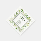 Serviette En Papier Hydrangeas blancs pour 90e anniversaire (Coin)