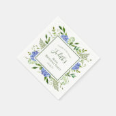 Serviette En Papier Hydrangeas bleues pour 80e anniversaire (Coin)