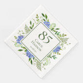 Serviette En Papier Hydrangeas bleues pour 85e anniversaire (Coin)