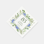 Serviette En Papier Hydrangeas bleues pour 85e anniversaire (Coin)