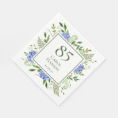 Serviette En Papier Hydrangeas bleues pour 85e anniversaire (Coin)