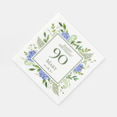 Serviette En Papier Hydrangeas Bleues pour les 90 ans (Coin)