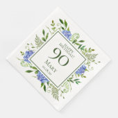 Serviette En Papier Hydrangeas bleus pour 90e anniversaire (Coin)