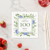 Serviette En Papier Hydrangeas bleus pour les 100 ans (En situation)