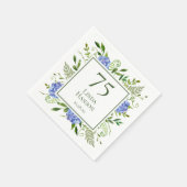 Serviette En Papier Hydrangeas Bleus pour les 75 ans (Coin)