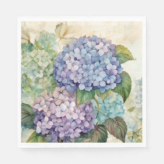 Serviette En Papier Hydrangeas colorés (Devant)