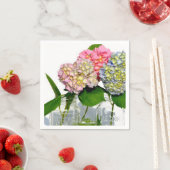 Serviette En Papier Hydrangeas et jarre de Mason (En situation)