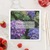 Serviette En Papier Hydrangeas jardin fleuri bleu violet (En situation)