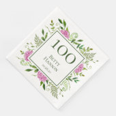 Serviette En Papier Hydrangeas roses pour 100e anniversaire (Coin)