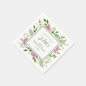 Serviette En Papier Hydrangeas roses pour 80e anniversaire (Coin)