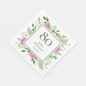 Serviette En Papier Hydrangeas roses pour 80e anniversaire (Coin)