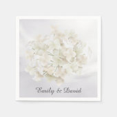 Serviette En Papier Hydrangée Blanche Sur Abstrait Blanc (Devant)