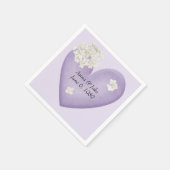 Serviette En Papier Hydrangée blanche sur l'anniversaire du coeur (Coin)