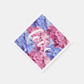 Serviette En Papier Hydrangée bleu céleste rose et bébé (Coin)
