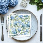 Serviette En Papier Hydrangée bleue