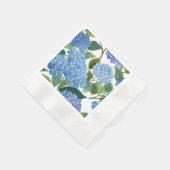 Serviette En Papier Hydrangée bleue Aquarelle Florale (Coin)
