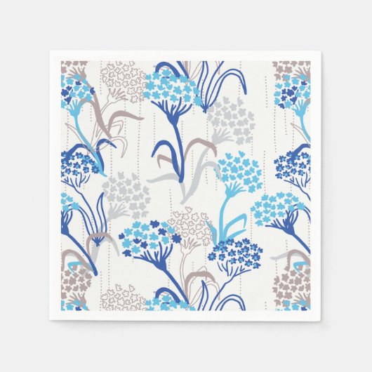 Serviette En Papier Hydrangée légère et aérée Motif floral (Devant)