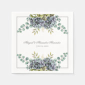 Serviette En Papier Hydrangée pourrie Eucalyptus Mariage (Devant)