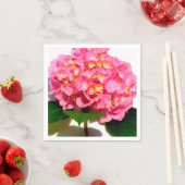 Serviette En Papier Hydrangée rose rose fleur rose (En situation)