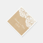 Serviette En Papier Hydrangée Rustique Mariage Floral (Coin)