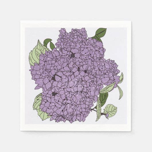 Serviette En Papier Hydrangée violette (Devant)