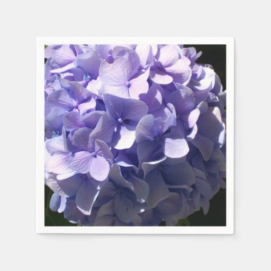 Serviette En Papier Hydrangée violette fleurs pourpres (Devant)