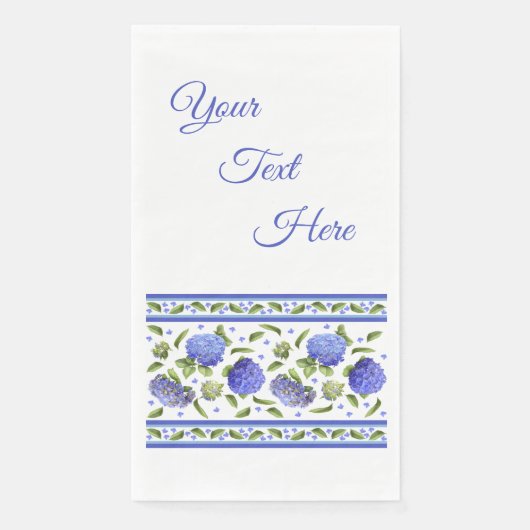 Serviette En Papier Hydrangées bleues personnalisées partout dans la B (Devant)