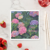 Serviette En Papier Hydrangées colorées (En situation)