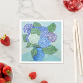 Serviette En Papier Hydrangées Douces Dans Un Vase Serviettes (En situation)