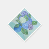 Serviette En Papier Hydrangées Douces Dans Un Vase Serviettes (Coin)