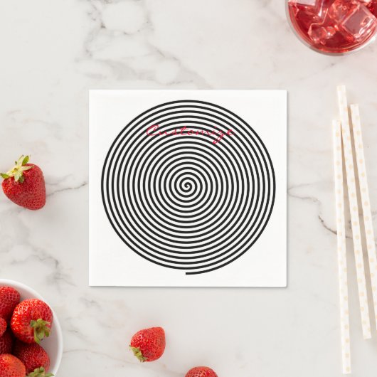 Serviette En Papier Hypnose ronde Spirale Thunder_Cove (En situation)