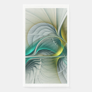 Serviette En Papier Hypnotique Abstrait Golden Turquoise Turquoise Fra