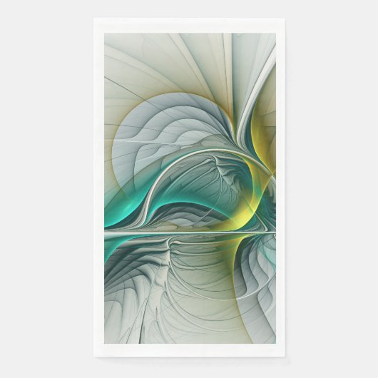 Serviette En Papier Hypnotique Abstrait Golden Turquoise Turquoise Fra (Devant)