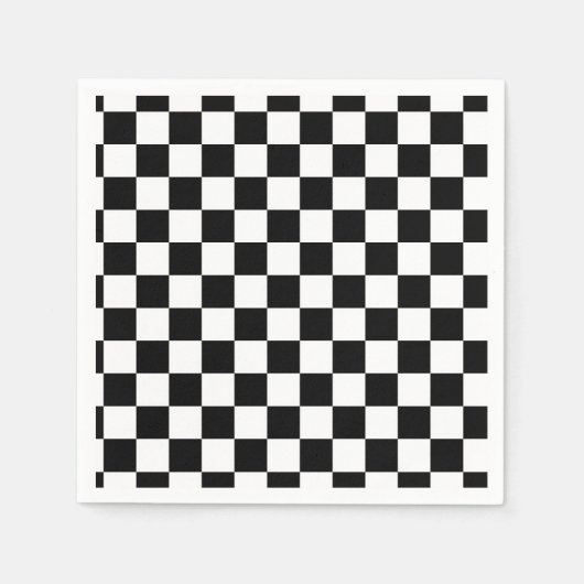 Serviette En Papier I Bleed Racing Black White À damiers Customiser (Devant)