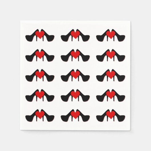 Serviette En Papier I Chaussures de coeur Motif serviettes (Devant)