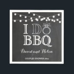 Serviette En Papier I DO BBBQ Chalkboard Mariage engagement Napkin<br><div class="desc">Je fais BBQ Napkin avec Arrière - plan Chalkboard. Éclairage à cordes. Mariage. Fêtes de fiançailles. Vintage Retro. Rehersal Dinner Invitation. Fête des mariées. Douche Couples. Rehersal Dîner. Pour plus de personnalisation,  cliquez sur le bouton "Customiser" et utilisez notre outil de conception pour modifier ce modèle.</div>