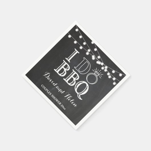 Serviette En Papier I DO BBBQ Chalkboard Mariage engagement Napkin (Coin)