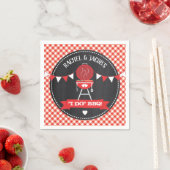 Serviette En Papier I DO BBBQ Fiançailles Wedding shower Red Chalkboar (En situation)