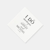 Serviette En Papier I DO BBQ Black & White Simple Engagement Party (Coin)