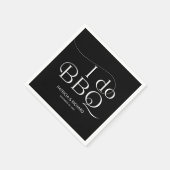 Serviette En Papier I do BBQ Engagement Party Noir (Coin)
